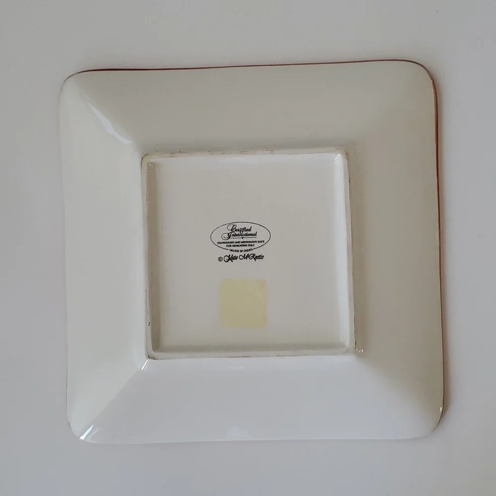 Certified International Kate McRostie Chablis Wine Square Ceramic Cheese Plate